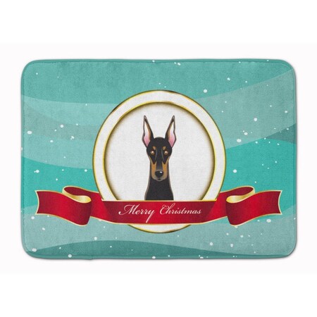 Carolines Treasures Doberman Merry Christmas Machine Washable Memory Foam Mat BB1555RUG